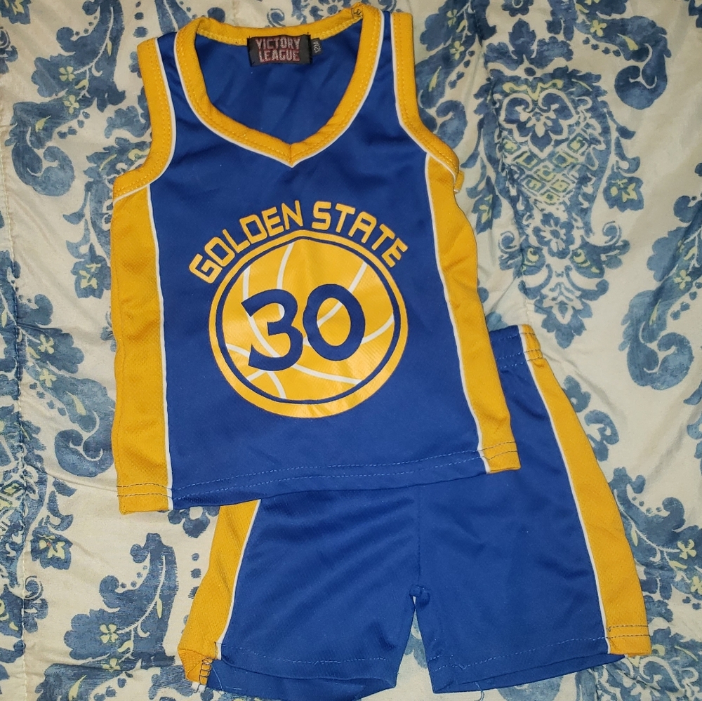 COPY - Baby golden state jersey shorts set